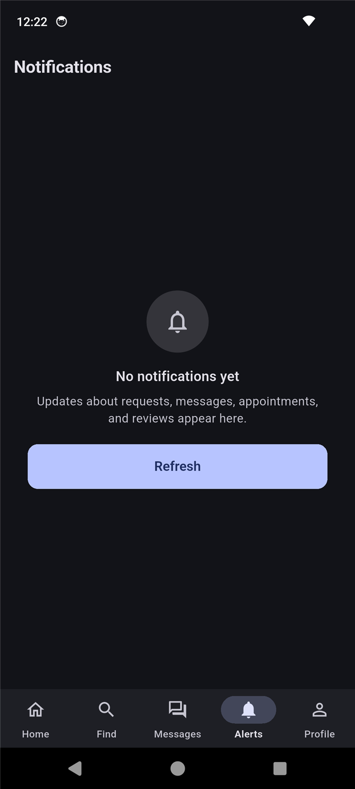 BizCol notifications screen